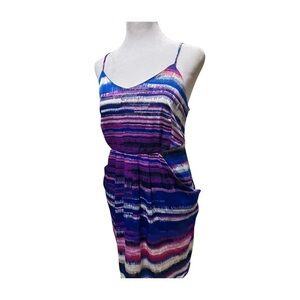 Colorful Pocket Dress Collective Concepts-Purple, Blue, White